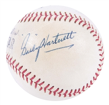 Gabby Harnett Single Signed Baseball (PSA/DNA & Beckett MINT 9 Auto)